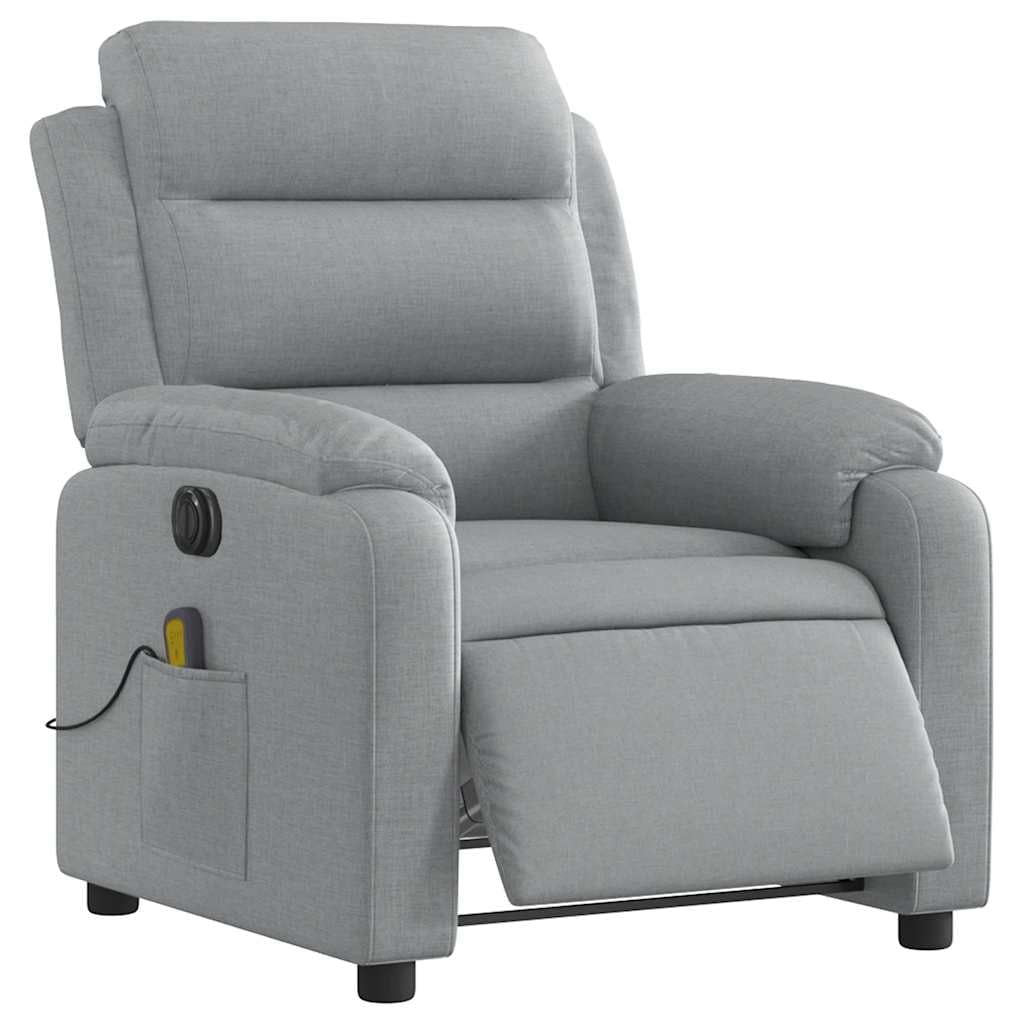 Sillón Reclinable Eléctrico Para Masajes Vidaxl, Tela Gris Claro
