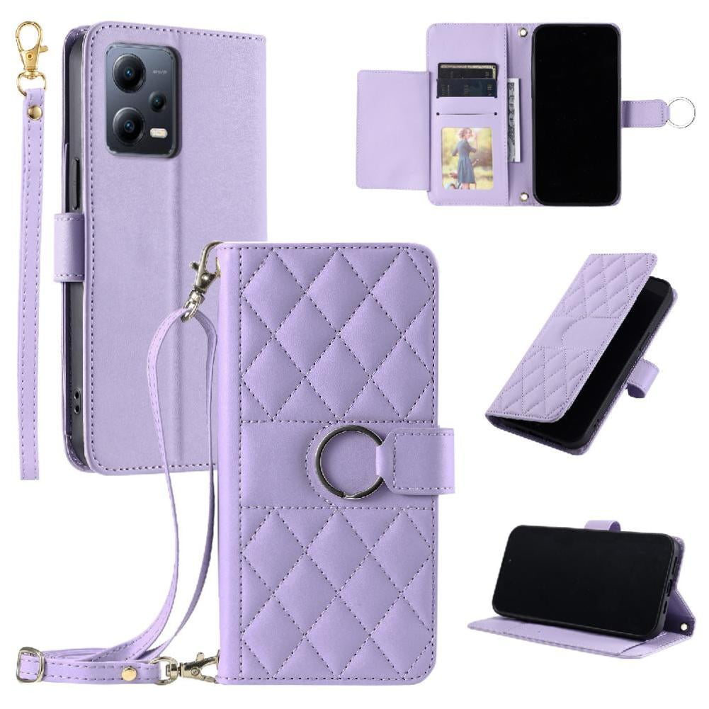 Funda Tipo Billetera Foxdock Para Xiaomi Redmi Note 12 5g – Tapa Abatible Con Correa Para Mujer