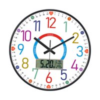 Magideal - Reloj De Pared Para Niños, Silencioso Y Colorido, Redondo, De 30 Cm, Ideal Para Dormitorio, Aula Escolar, Habitación De Niñas Y Niños, Decoración Del Estilo A