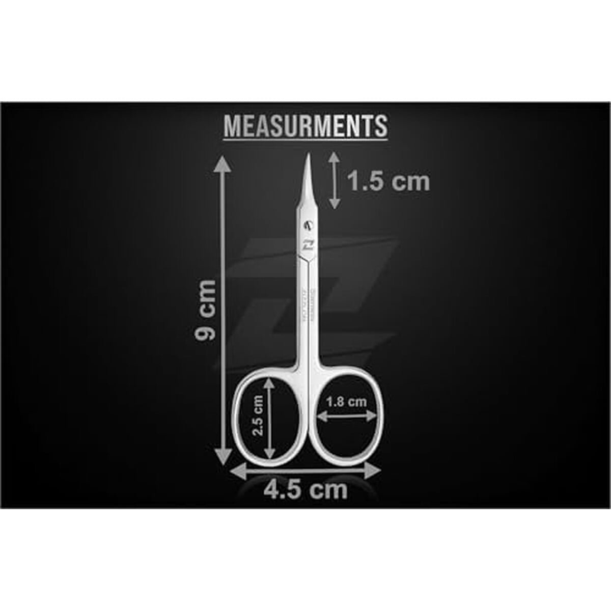 Zizzlon - Tijera Cutacula Curva Acero Inoxidable 9cm Profesional