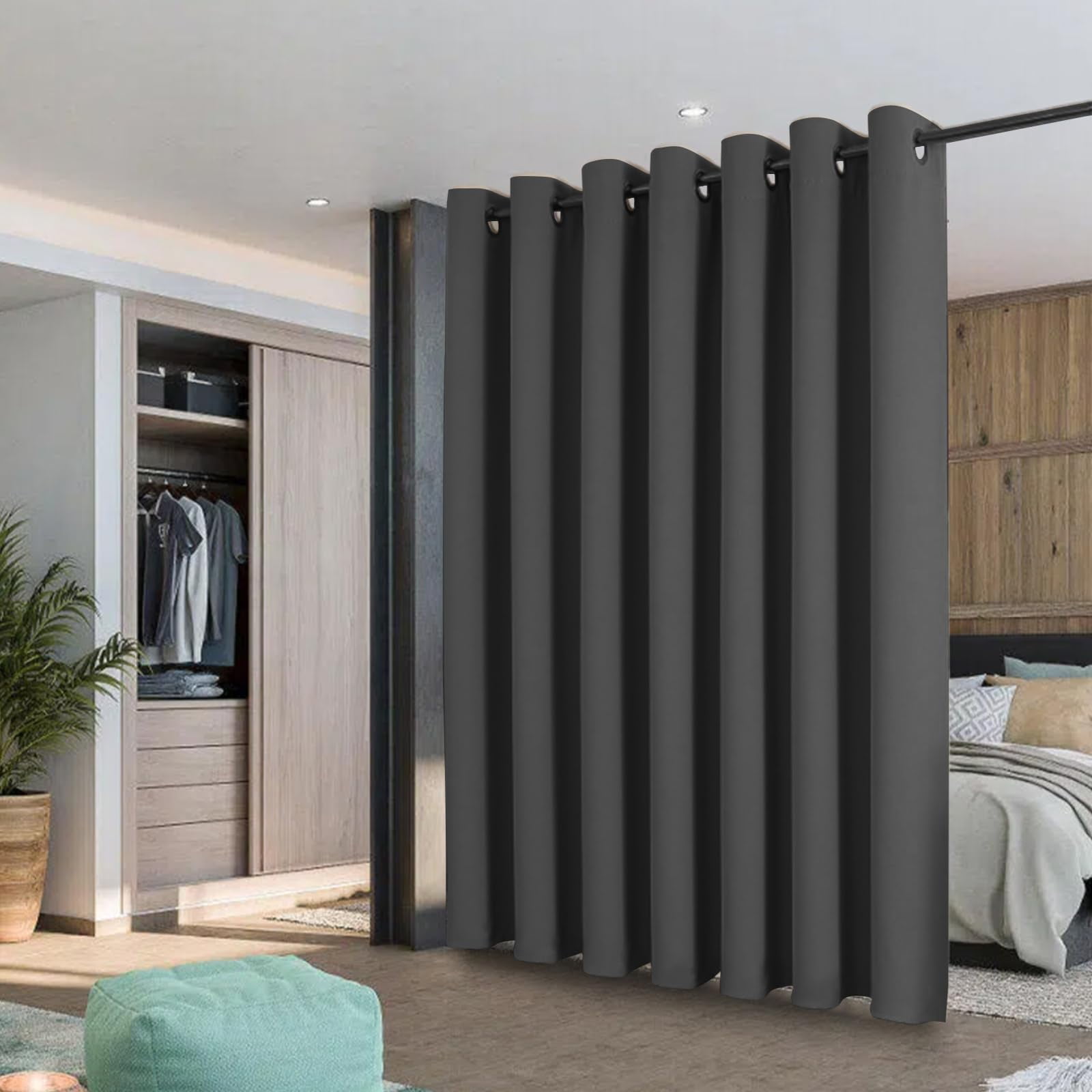 Cortinas Blackout Joydeco Para Puertas Corredizas Para Patio, 100 X 275 Cm, Color Gris