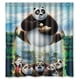 thumbnail image 1 of Cortina de ducha de Kung Fu Pandas, juego de cortina de baño con ganchos, tamaño 60 x 72 pulgadas, 1 of 3
