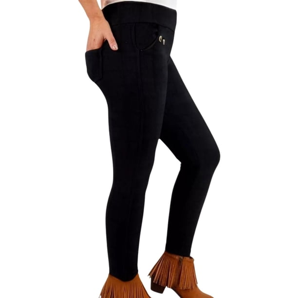 Pantalón Calza Forro Piel Bolsillo Tiro Alto 31