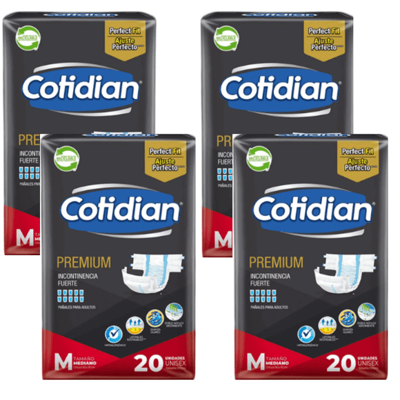 Pañales Cotidian Premium 4paq De 20 Und Talla M
