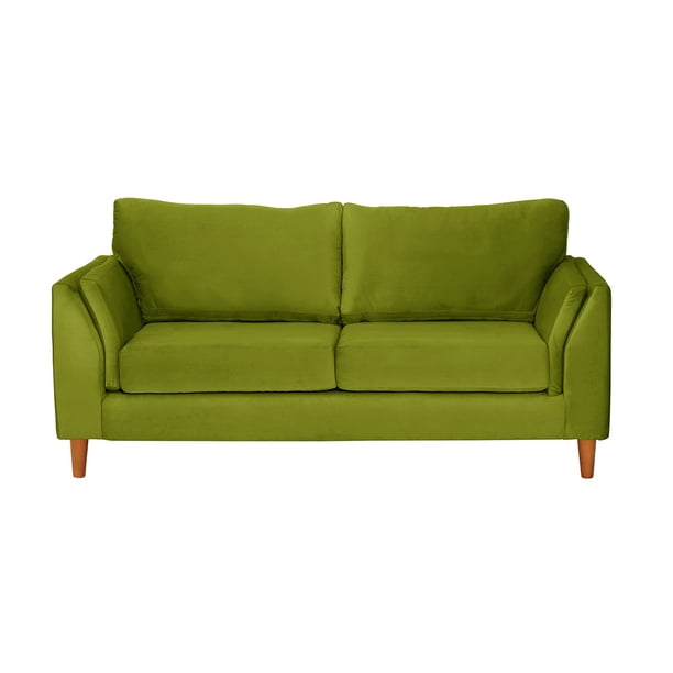 Sofá Milan 2C Con Resortes Pocket Tela Velvet Pistacho
