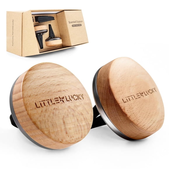 Ambientador para coche littlelucky de madera de haya con clip de ventilación – 2 unidades