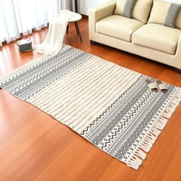 Top Lucky - Alfombra Estilo Nórdico Bohemio Con Flecos 120X180 Cm Yomshi