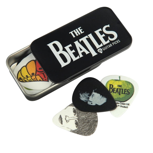 Púas para guitarra D'Addario Accessories Beatles, paquete de 15 con lata
