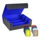 thumbnail image 2 of Caja Para Mazo De Cartas Multiusos Con Cierre Magnético Almacenamiento De Cartas De Juego Estándar Forro Negro Azul, 2 of 5