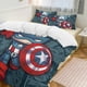 thumbnail image 1 of Captain AmericaCartoon Collection 3-Piece Comforter Set, Personalized Bedding Decor for Kids And Teens Bed Sheets, 1 of 5