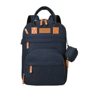 Mochila Pañalera Maternal Con Mudador Azul Lubabycas
