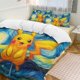 thumbnail image 2 of Pikachu Style 3 Piece Sets Full/Queen Size - Reversible Microfiber Quilts with Shams Soft Lightweight Bedspread Coverlet Comforter for All Season Bed Sheets, 2 of 4