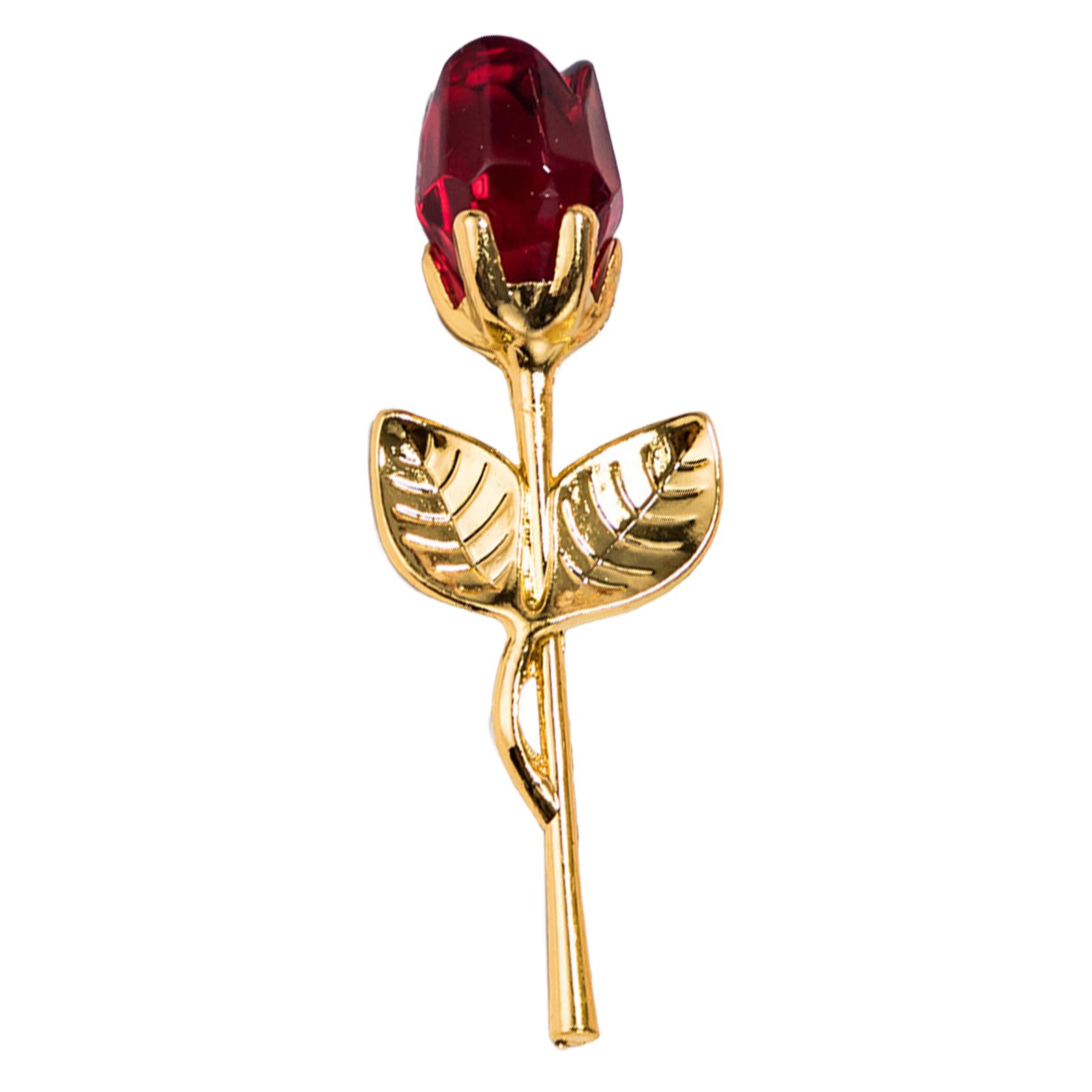 Bothyi - Rosa De Cristal, Regalo De Flores, Regalo De Boda, Navidad, Romántico, Para Mujer, Su Abuela, Dorado Y Rojo