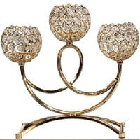 Mc Group - Candelabro Porta Velas 3 Cristal Flor Decoración De Mesa