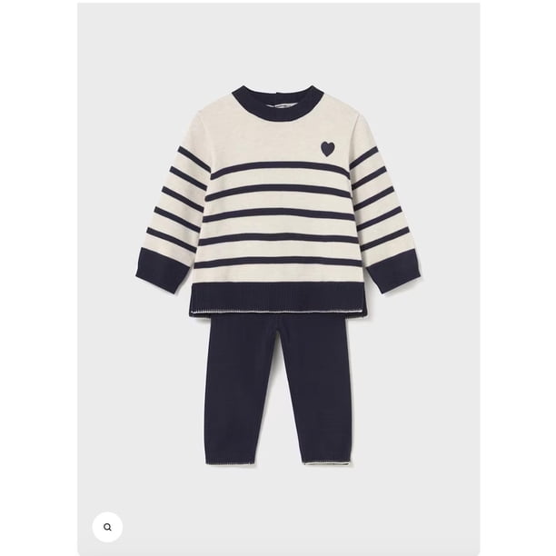 Conjunto pantalon largo y chaleco a tono azul marino 4 Años