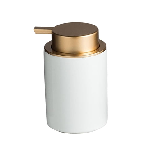 Magideal - Botella De Bomba De Cerámica, Dispensador De Bomba Rellenable De 350Ml, Dispensador Manual De Jabón Vacío, Dispensador Para Baño De Hotel, Jabón Líqui Blanco