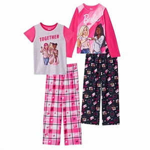 Barbie Girls Pajama Pantalones Y Camisetas De Sueño Para Niños 4