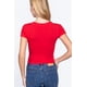 thumbnail image 2 of Saronite Top Corto Básico de Algodón con Cuello en V y Manga Corta, Rojo Intenso (para Mujer), 2 of 4