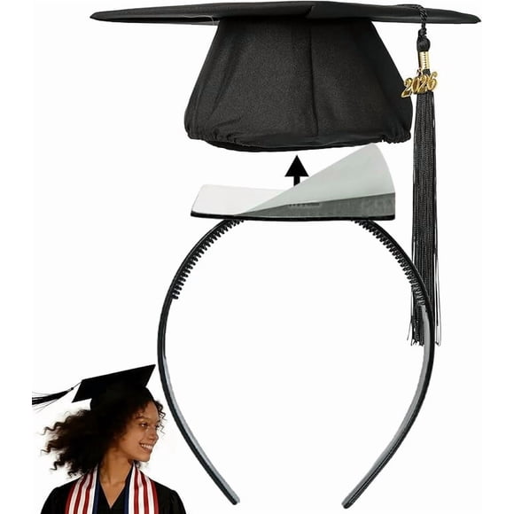 Diadema Antideslizante para Birrete de Graduación PerldVerge Negra