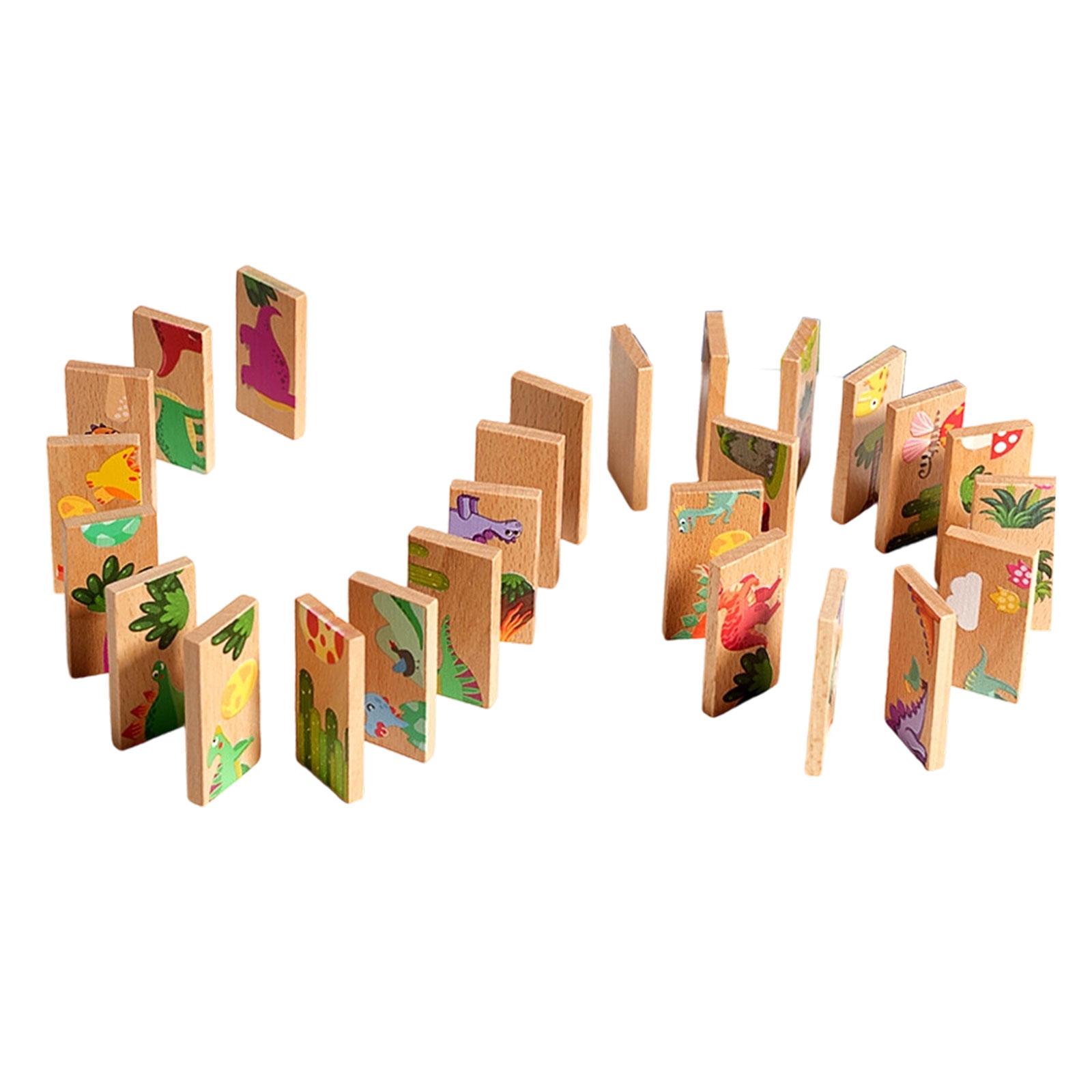 Bothyi - Juego De Dominó De Dinosaurios Con Imágenes Para Bebés, Niños Y Niñas.