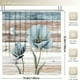 thumbnail image 4 of 1pc Modern Wooden Shower Curtain and Floor Mat Set with 12 Hooks - Perfect for Bathroom Decoration and Organization, 4 of 4