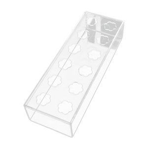 Bothyi - Florero Rectangular Florero Largo De Acrílico Transparente Moderno Para Estante De Fiesta De Oficina 30X10X6.5Cm 12 Agujeros