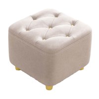Magideal - Reposapiés Pequeño, Asiento Acolchado Resistente, Almohadillas Silenciosas Para El Suelo, Taburete Otomano, Reposapiés Para Apartamento, Hogar, Sofá, Beige