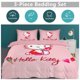 thumbnail image 2 of Cartoon Hello Kitty Rose Girl Room Decor Size Bedding Set for Kids 3 Piece Bedding with 1 Flat Sheet And 2 Pillowcases Twin, 2 of 5