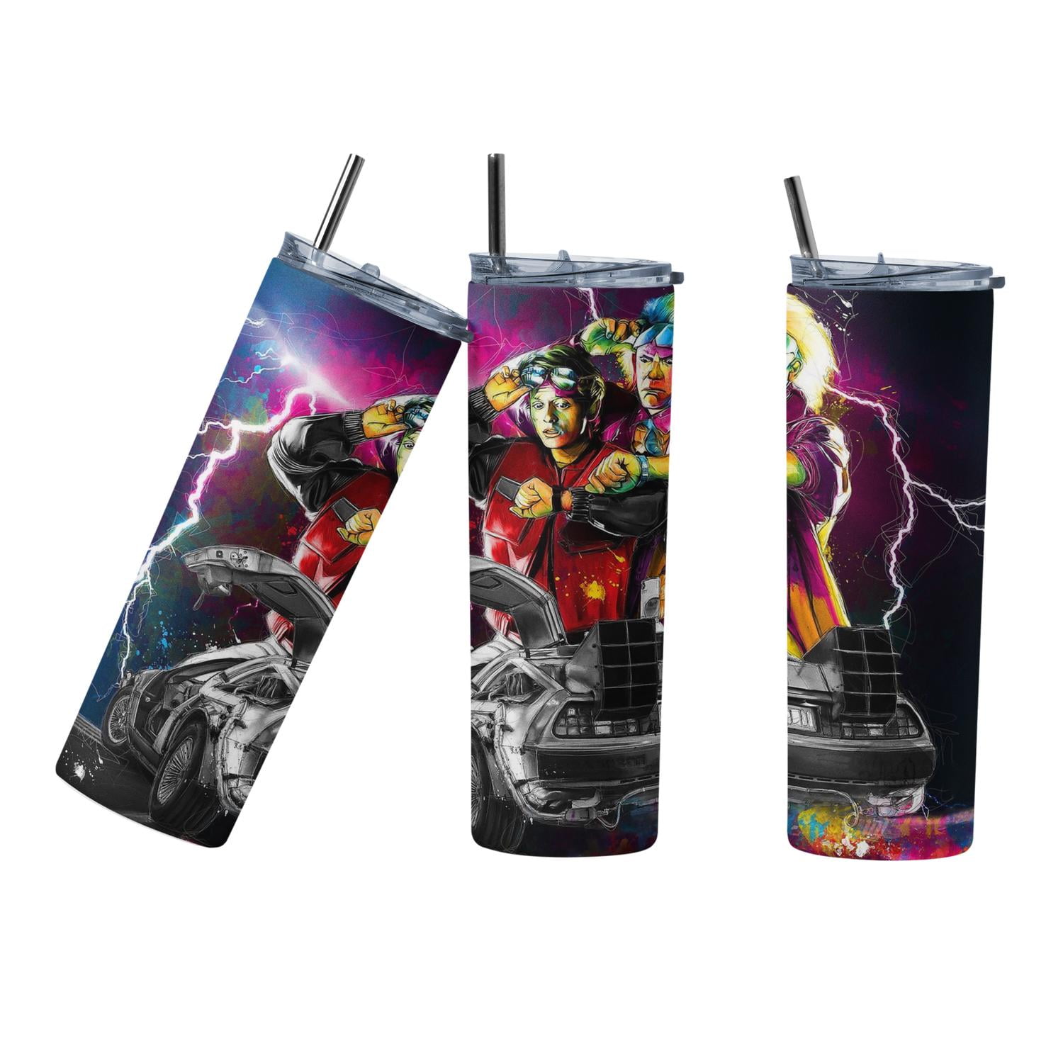 Sm - Termo Botella Térmica Volver Al Futuro Pelicula Delorean Blanco