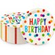 thumbnail image 1 of 50 platos de papel para cumpleaños, 7 pulgadas, diseño de puntos coloridos, 1 of 3