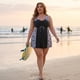 thumbnail image 2 of Agnes Orinda Traje de Baño para Mujer Talla Grande Vestido de Natación Estampado de Leopardo Push Up Control de Abdomen Playa Dos Piezas Tankini con Shorts 5X Negro, 2 of 9