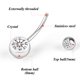 thumbnail image 5 of Anillos para ombligo Coolrunner Pack de 10 unidades 23 mm acero con pedrería, 5 of 8
