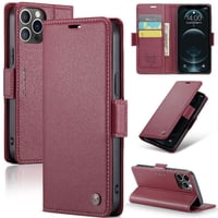Caseme Tipo Cartera Iphone 12 Pro Max Con Cierre Magnético, Rfid, Tarjetero, Soporte, Carga Inalámbrica