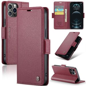 Caseme Tipo Cartera Iphone 12 Pro Max Con Cierre Magnético, Rfid, Tarjetero, Soporte, Carga Inalámbrica