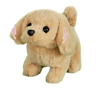 Genérico - Perrito Beige Camina Y Mueve La Cola. Tiene Sonido, Trae Un Hueso De Accesorio