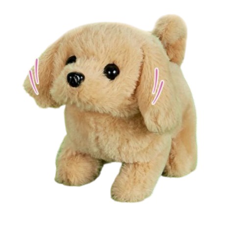 Genérico - Perrito Beige Camina Y Mueve La Cola. Tiene Sonido, Trae Un Hueso De Accesorio