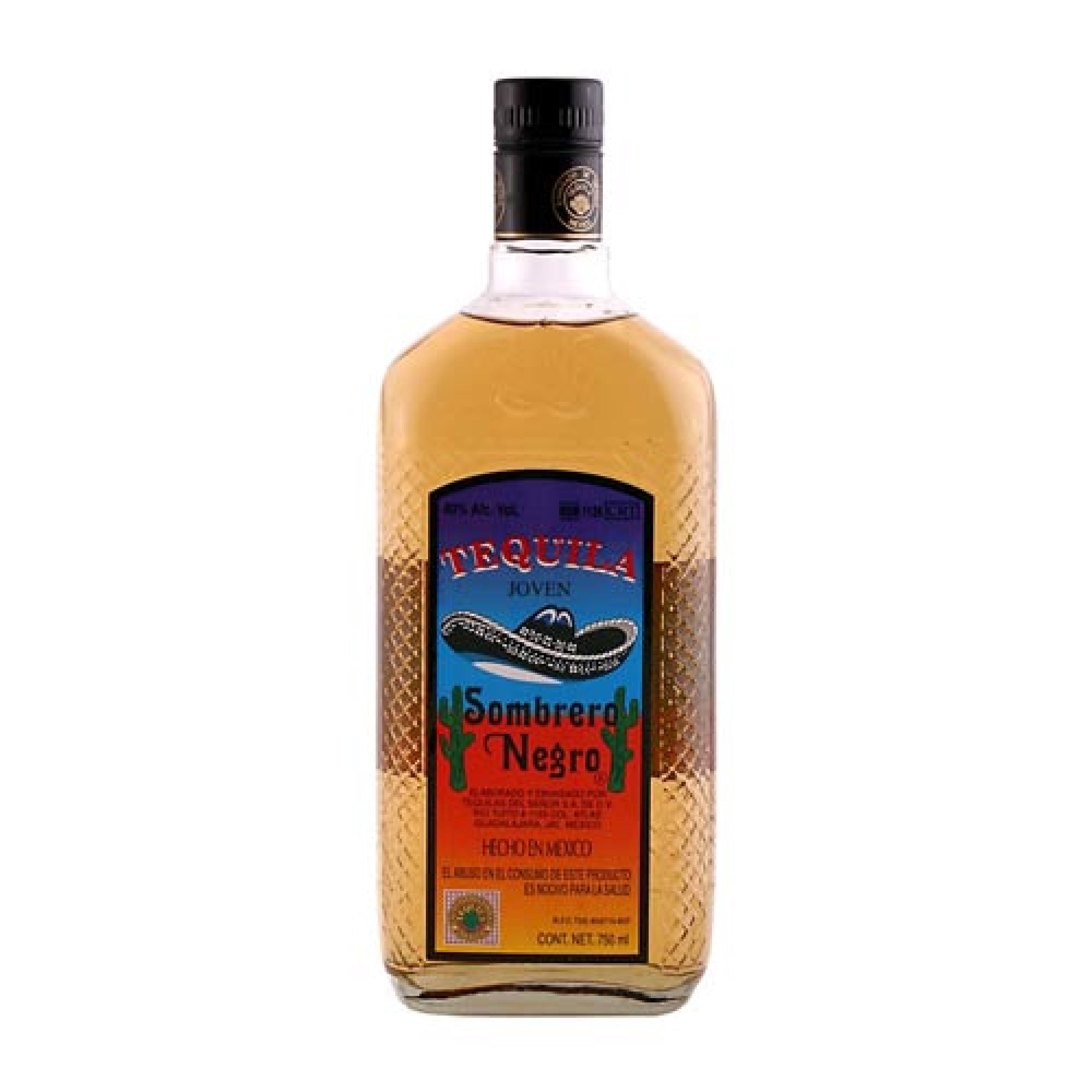 Tequila Joven 38° Botella 750 ml Sombrero Negro