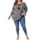thumbnail image 2 of Agnes Orinda Blusa de Mujer Talla Grande para el Día de San Valentín con Mangas 3/4, Cuello con Lazo, Diseño Hueco, Estilo Campesino para Primavera y Otoño, Talla 3X, Color Marrón Oscuro, 2 of 5