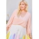 thumbnail image 1 of Top Liso con Cuello en V y Mangas Abullonadas, Talla 3XL, 1 of 2