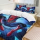 thumbnail image 3 of Spider-Man Fragments. 3 Piece Sets Full/Queen Size - Reversible Microfiber Quilts with 2 Shams Soft Lightweight Bedspread Coverlet Comforter for All Season Bed Sheets, 3 of 5
