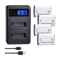 Genérico - 4 Baterías Np-Bx1 + Cargador Doble Bc-Csxb Alternativo Sony