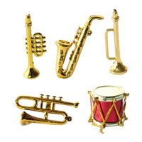 Magideal - Mini Casa De Instrumento Musical En Miniatura Muebles En Miniatura Modelo Saxofón Artesanía Adorno De Tambor Jugar Juguetes Diy Pp Para Niños