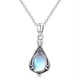 thumbnail image 1 of Teardrop Moonstone Pendant Necklace Silver Plated Vintage Neck Jewelry For Women Bridal Wedding Necklace Jewelry Gift, 1 of 2