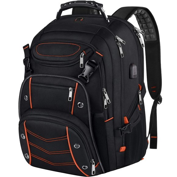 Mochila para portátil VECKUSON 18.4" 55L para hombre con puerto de carga USB