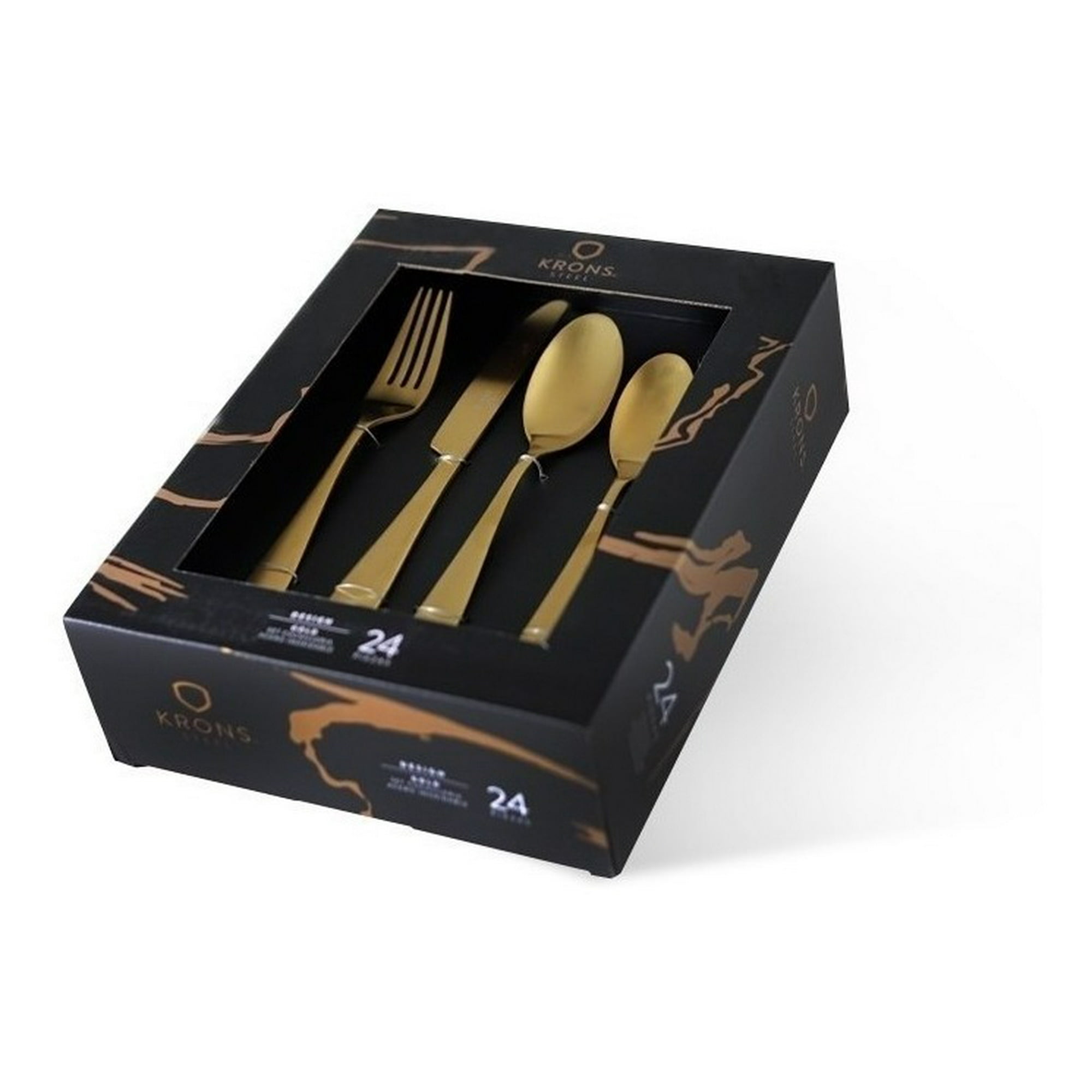 Genérico - Set De Cuchillería De 24 Piezas Gold Krons Cocina