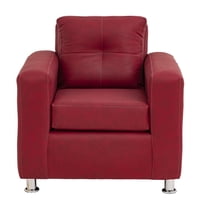 Muebles América - Sofá George 1 Cuerpo Cuero Auris Burdeo