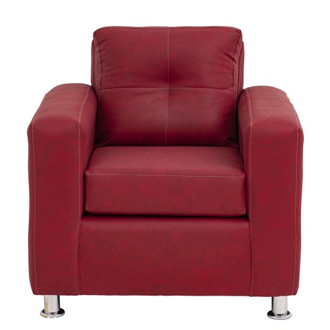 Muebles América - Sofá George 1 Cuerpo Cuero Auris Burdeo