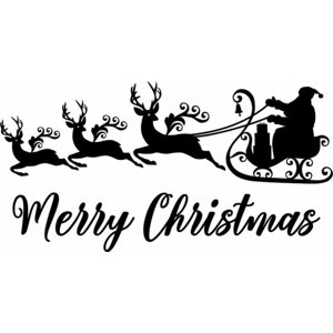 Rienda Libre Graphics - Decomural Santa & Reindeer Merry Christmas Ws-50026