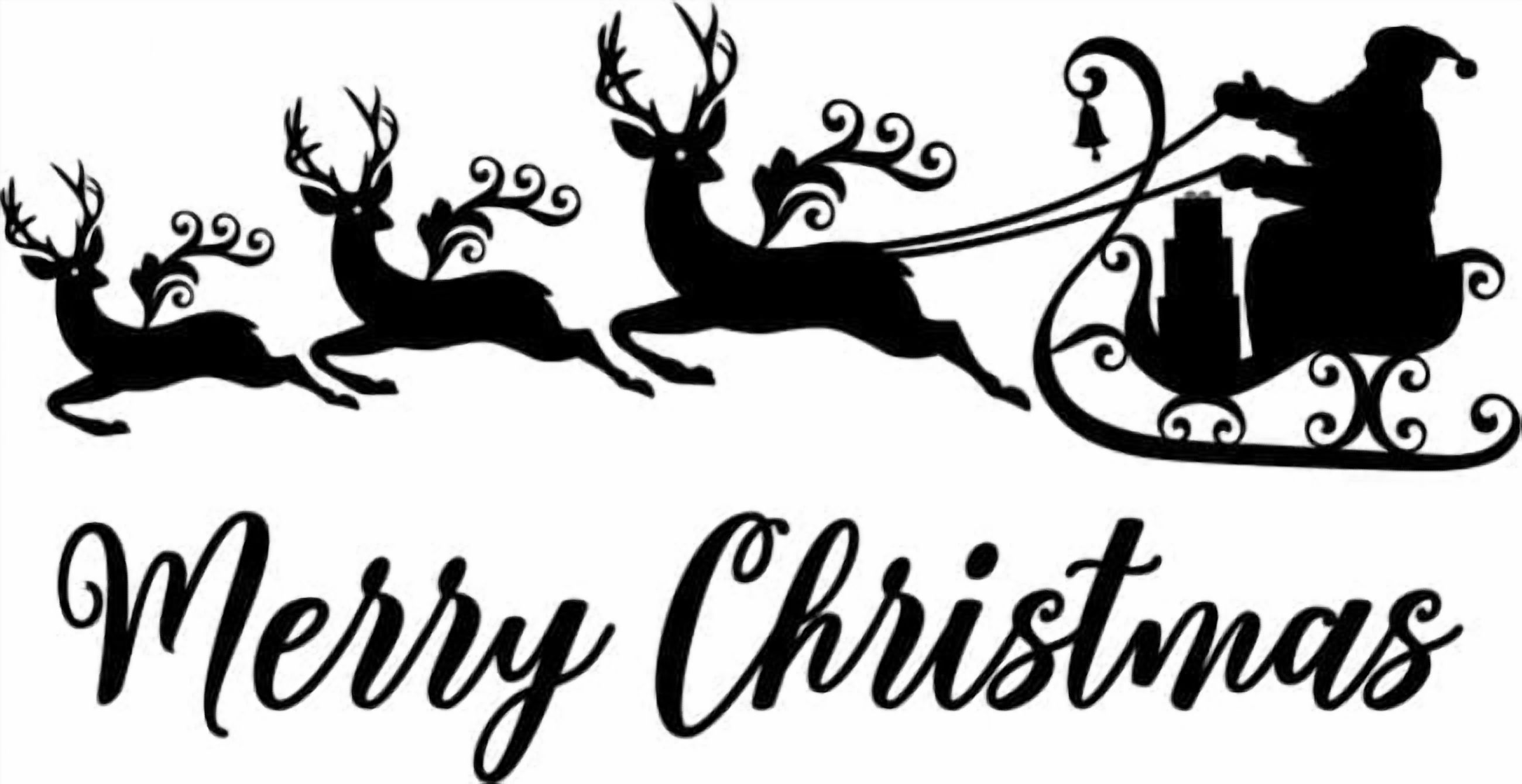 Rienda Libre Graphics - Decomural Santa & Reindeer Merry Christmas Ws-50026