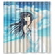 thumbnail image 1 of Hermosa cortina de ducha de anime de pelo largo para chica, juego de cortina de baño con ganchos, tamaño 66 x 72 pulgadas, 1 of 3